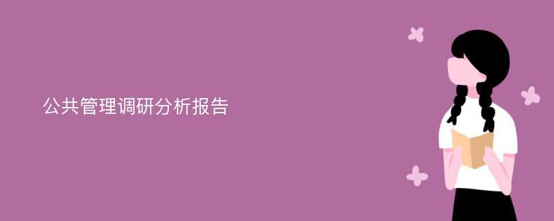 公共管理调研分析报告