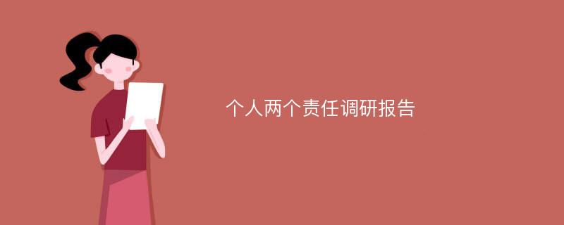 个人两个责任调研报告